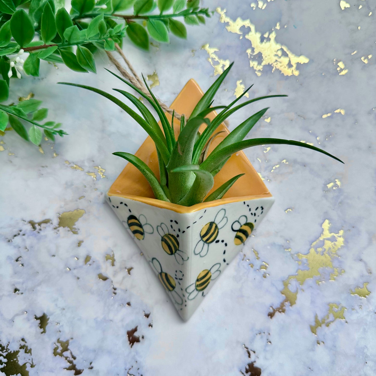 Hanging Air Plant Vase - Bees