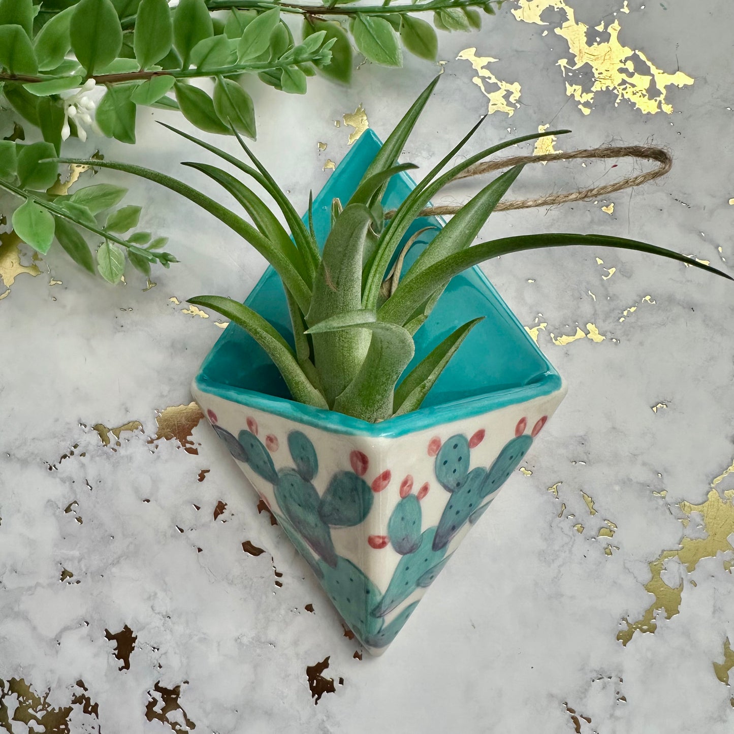 Hanging Air Plant Vase - Prickly Pear