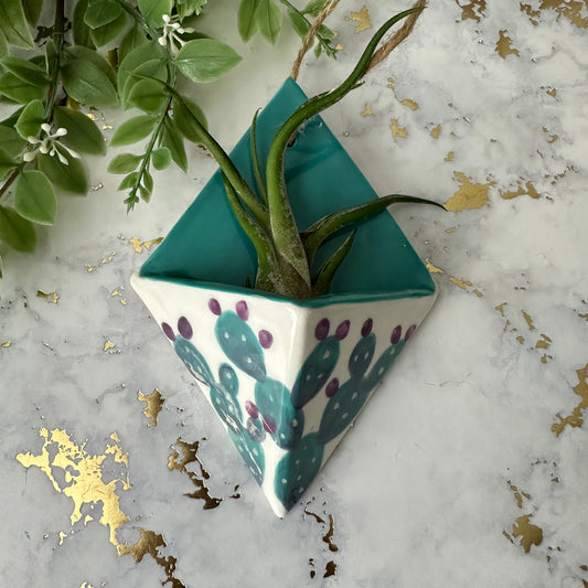 Hanging Air Plant Vase - Prickly Pear