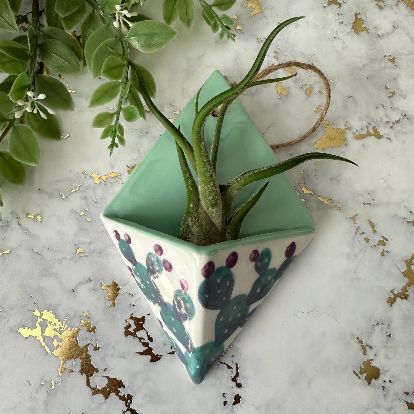 Hanging Air Plant Vase - Prickly Pear