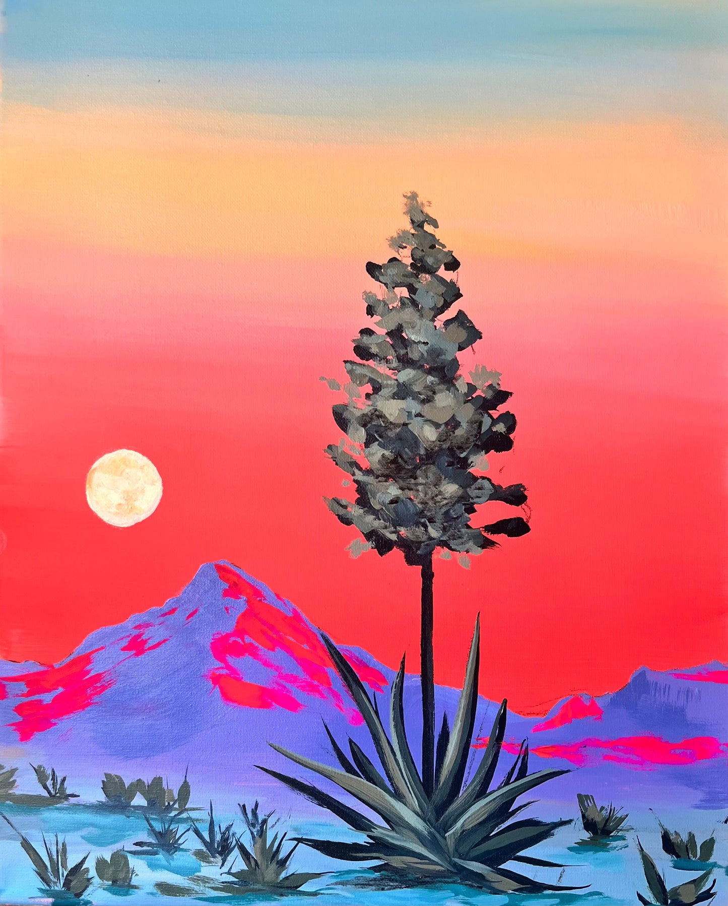"Neon Dusk" Paint & Sip