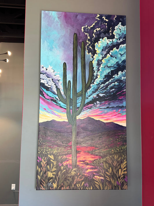 "Sunset Storm at Estrella" Original Acrylic