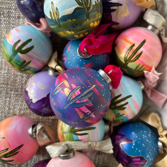 Hand-Painted Christmas Ball Ornament