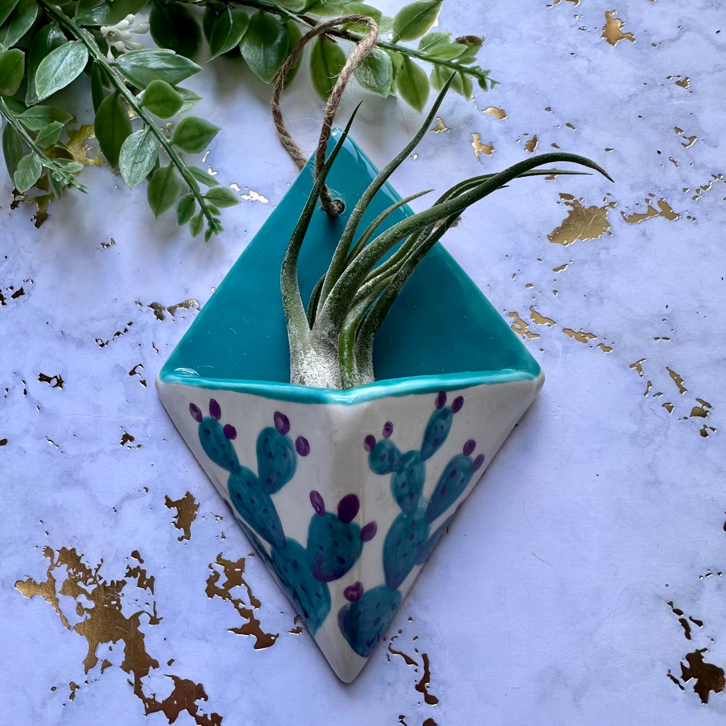 Hanging Air Plant Vase - Prickly Pear