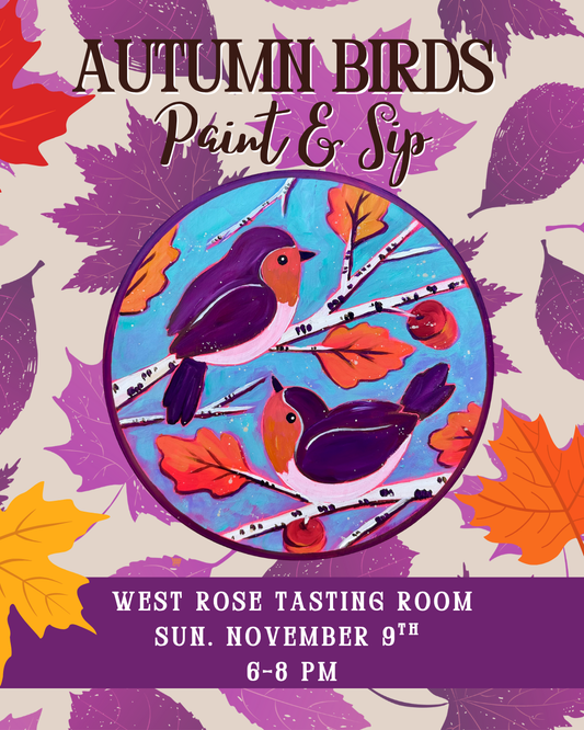 Autumn Birds Paint & Sip
