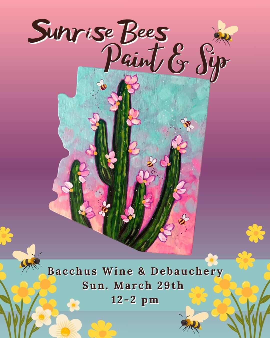 Sunrise Bees Paint & Sip