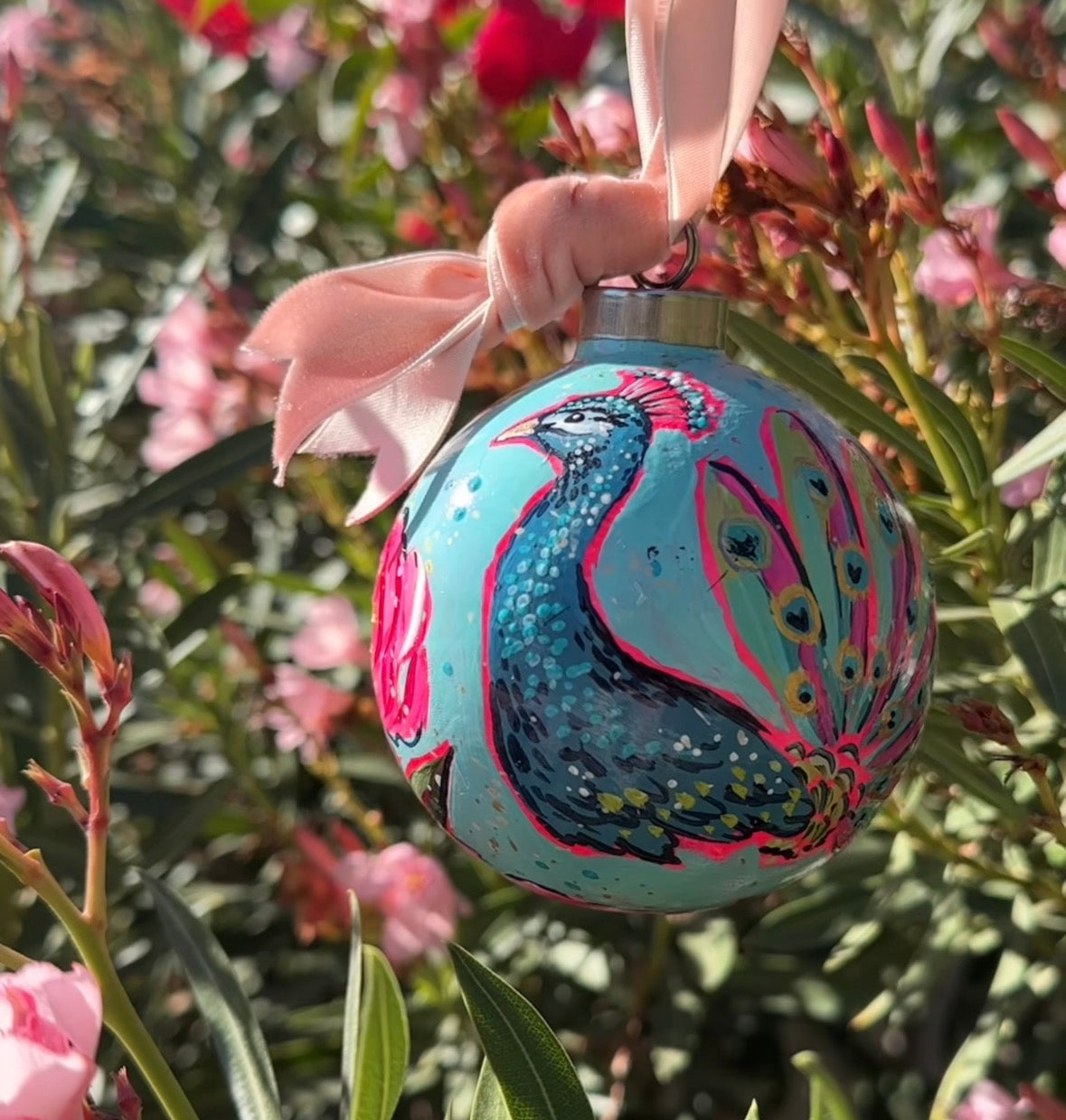 Hand-Painted Christmas Ball Ornament