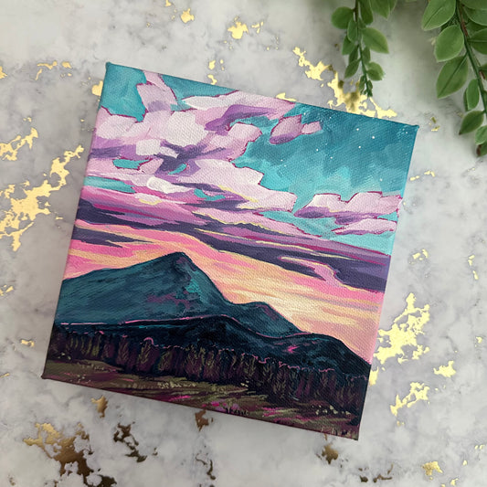 The Peaks at Sunset Acrylic Mini