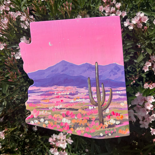 Desert Twilight Original Painting on Wood AZ Canvas