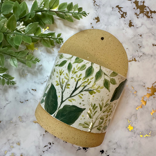 Wall-Hanging Vase - Floral and Greenery