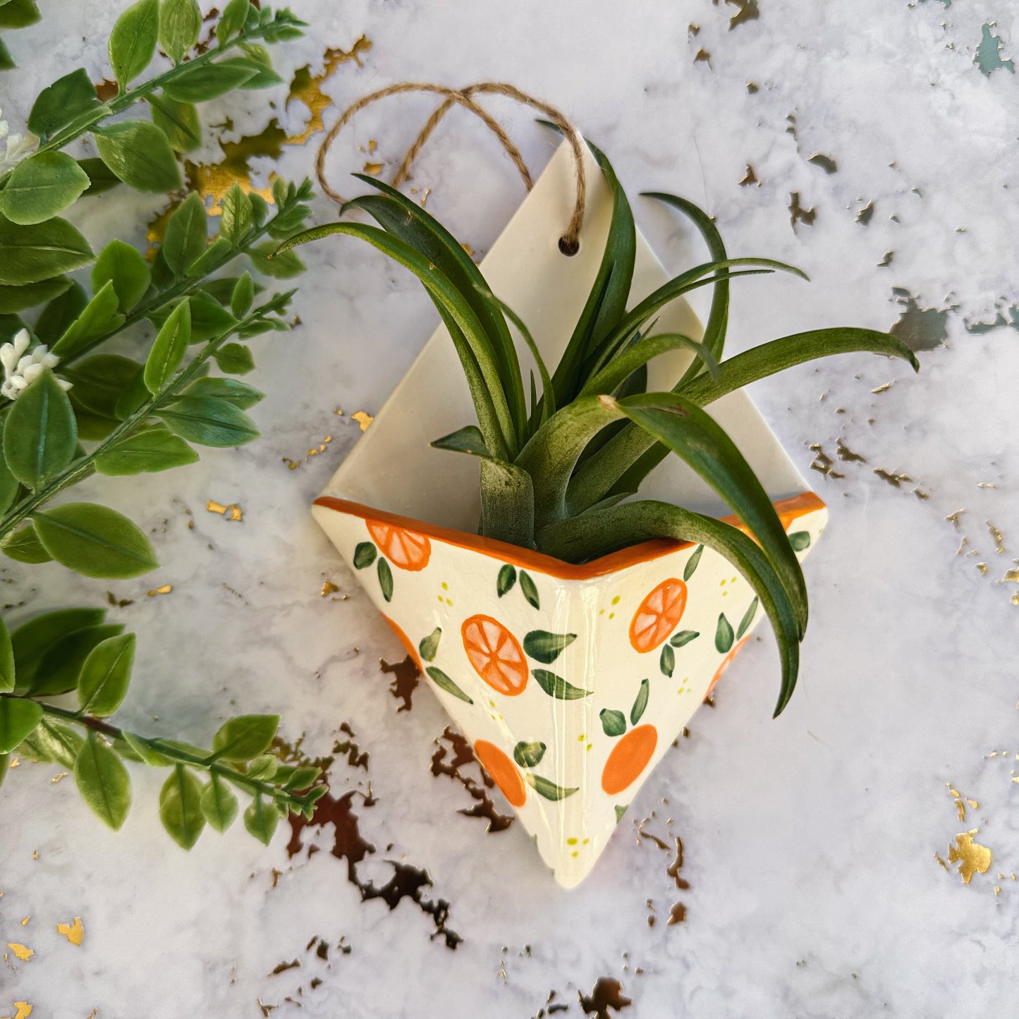 Hanging Air Plant Vase - Oranges