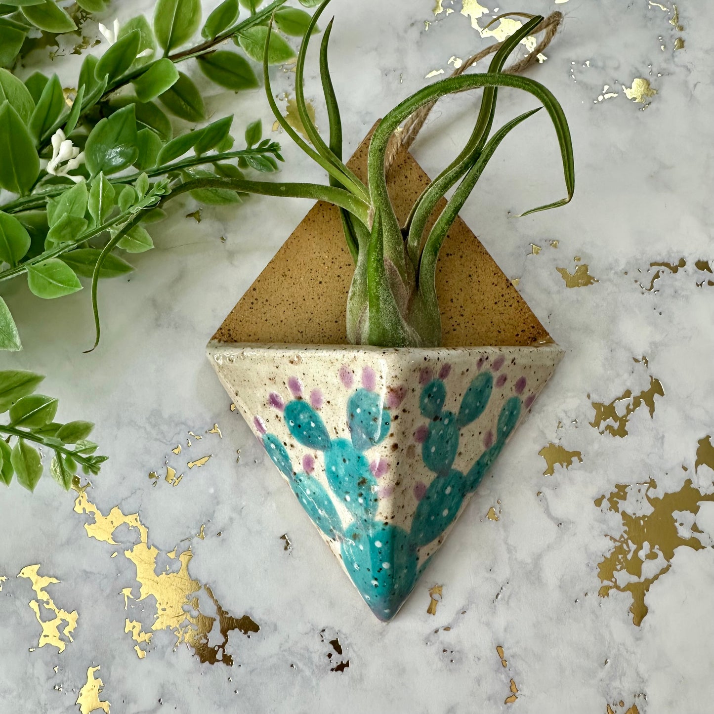 Hanging Air Plant Vase - Prickly Pear