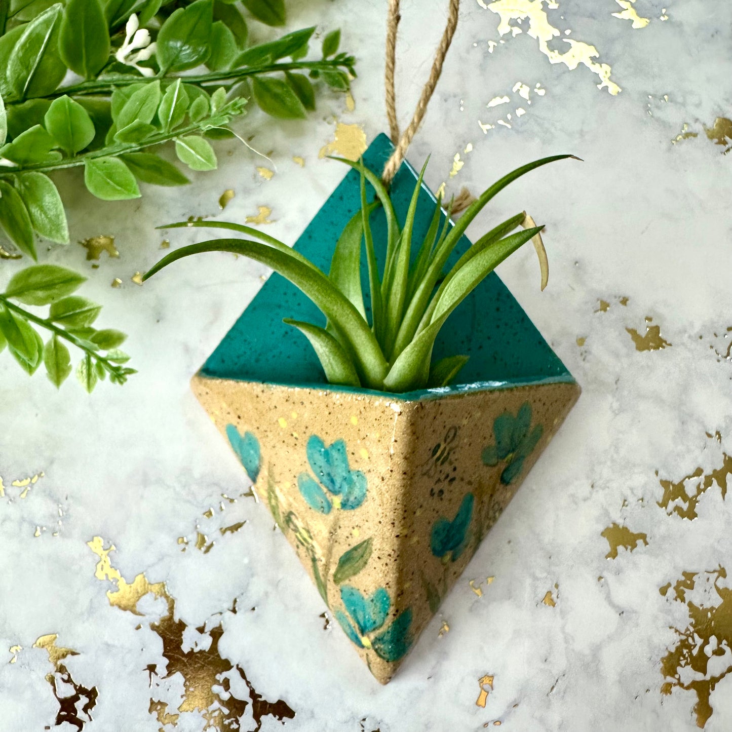 Hanging Air Plant Vase - Flowers