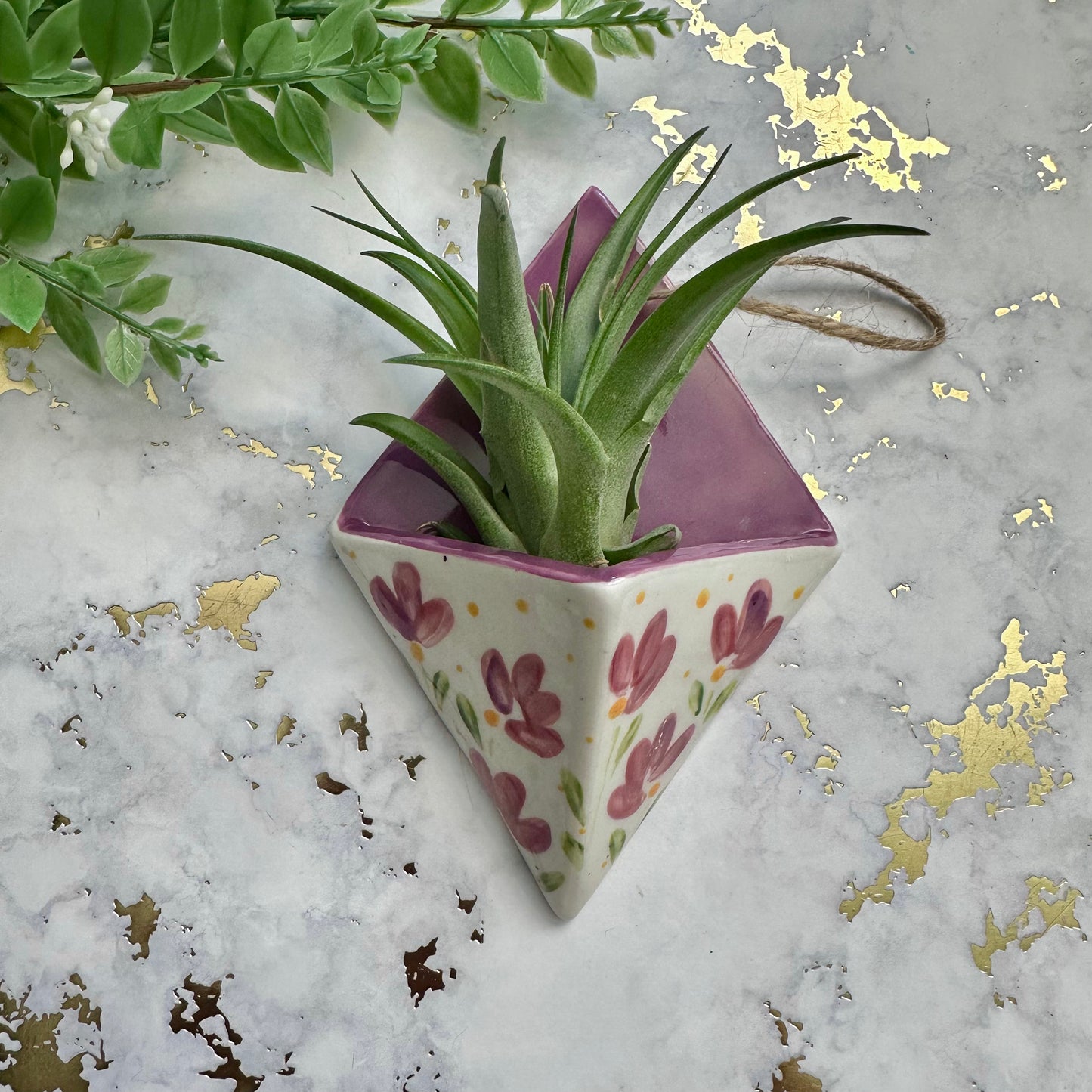 Hanging Air Plant Vase - Flowers