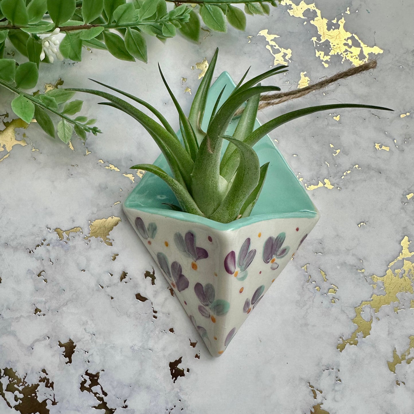 Hanging Air Plant Vase - Flowers