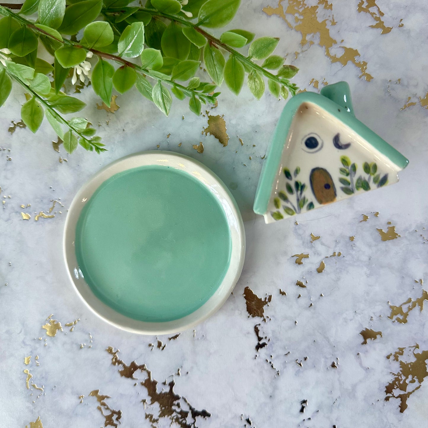 Little Houses Incense dish and cover