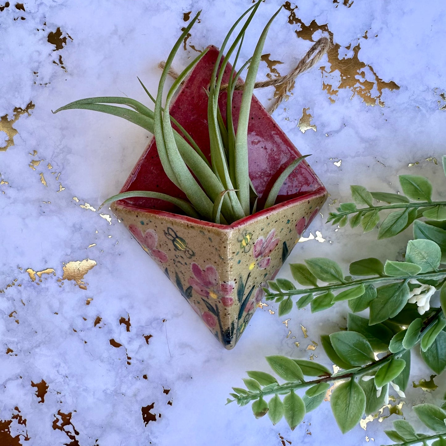 Hanging Air Plant Vase - Flowers