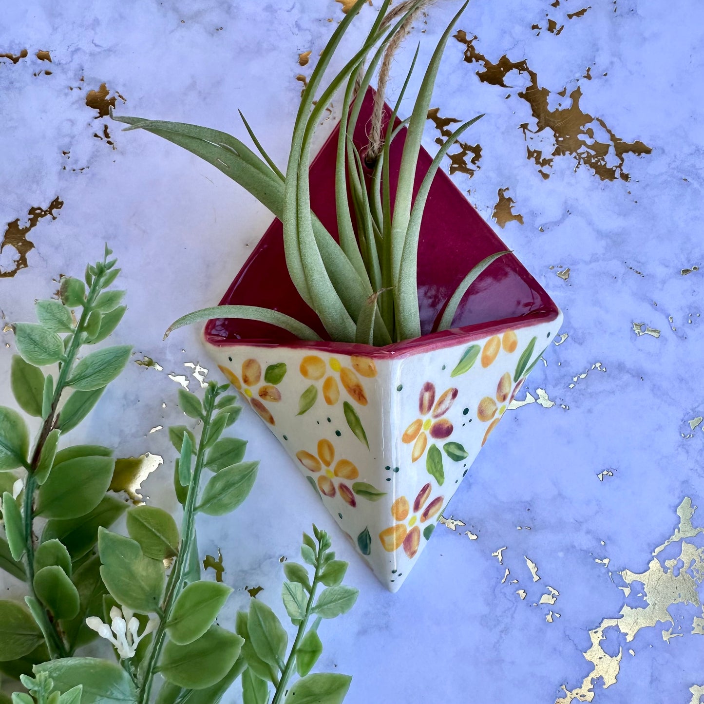 Hanging Air Plant Vase - Flowers