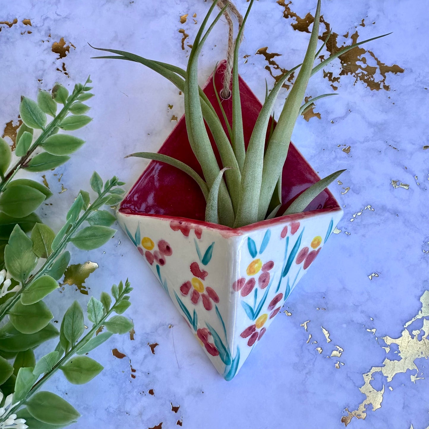 Hanging Air Plant Vase - Flowers