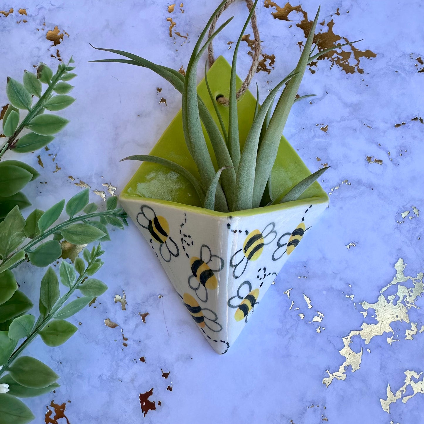 Hanging Air Plant Vase - Bees