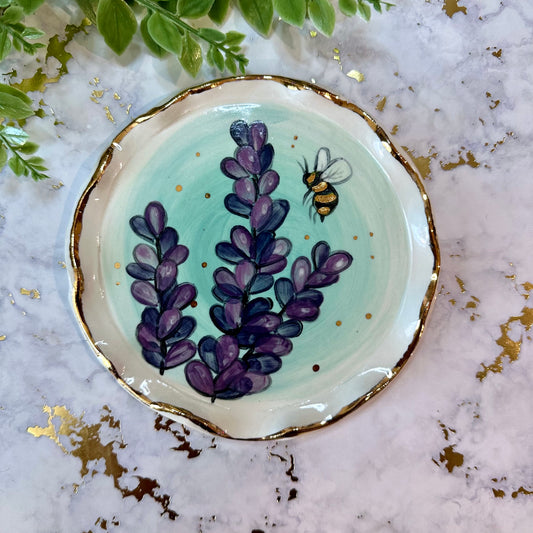 Large Trinket Dish - Lavender and Bee