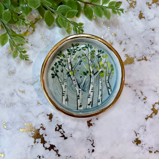 Small Trinket Dish - Spring Aspens