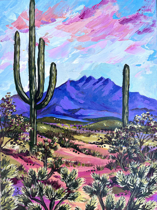 Original Acrylic - "View of Four Peaks Mountain"