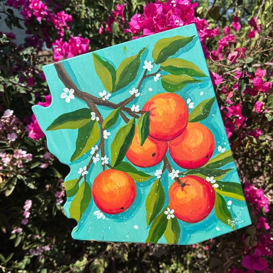 Original Arizona Wood Painting - Arizona Citrus