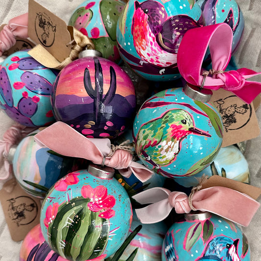 Hand-Painted Christmas Ball Ornament