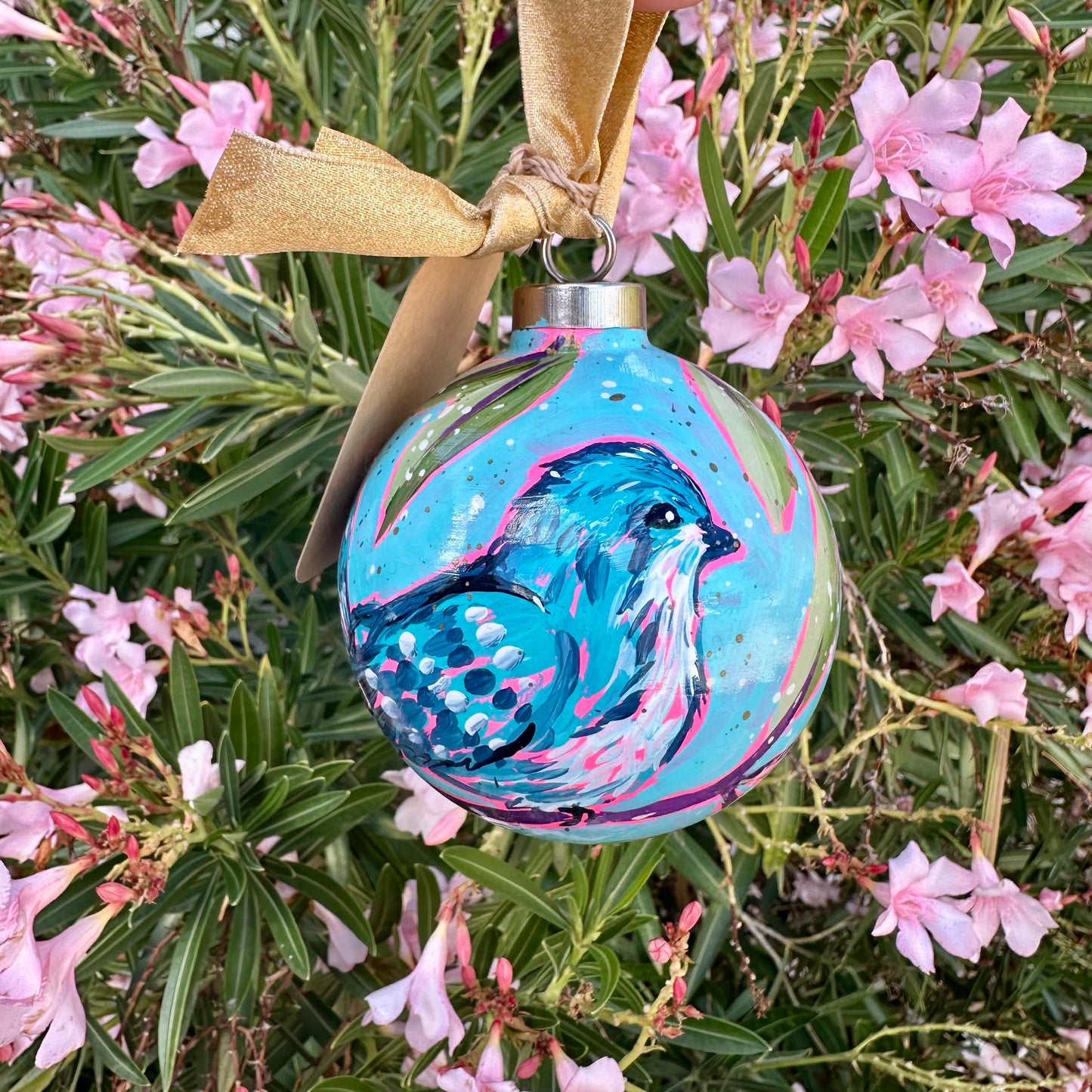 Hand-Painted Christmas Ball Ornament