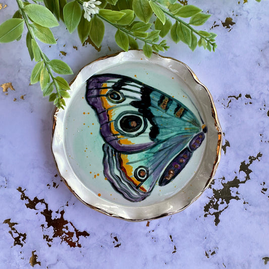 Large trinket Dish -Blue Buckeye  Butterfly