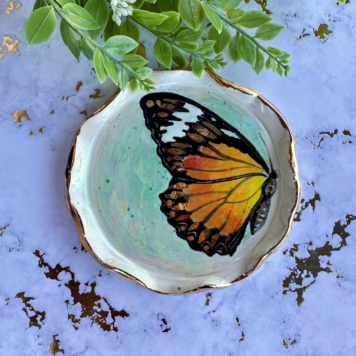 Large trinket Dish - Painted Lady Butterfly