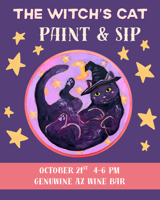 Witch's Cat Paint & Sip