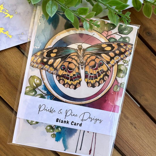 Blank Greeting Card - Lemon Butterfly