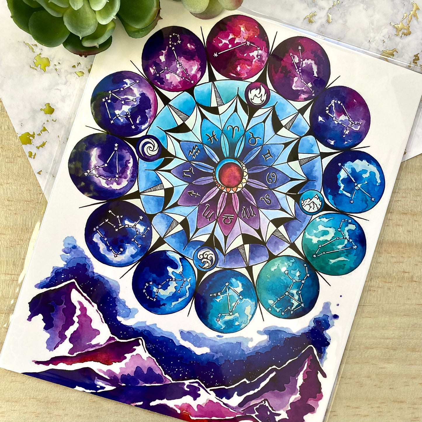 Zodiac Mandala Print